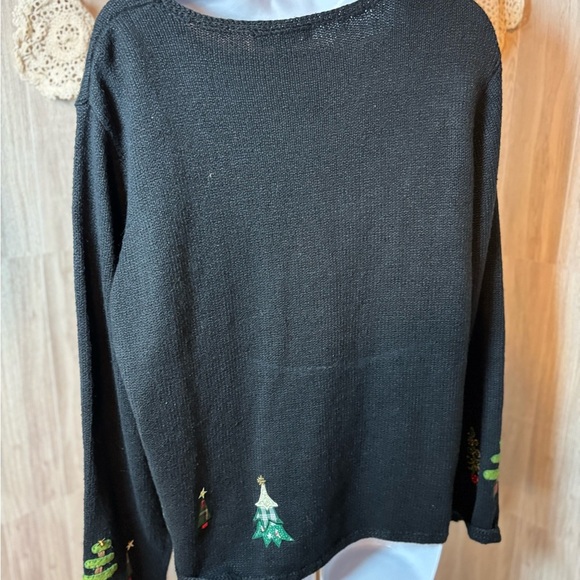 Northern Isles Festive Black Sweater with Tree Embroidery - Picture 2 of 8
